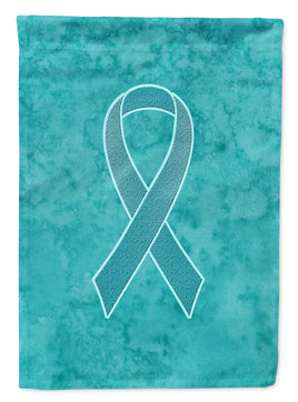 Teal Ribbon for Ovarian Cancer Awareness Flag Garden Size AN1201GF