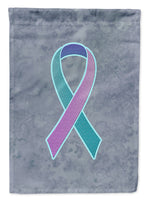 Teal, Pink and Blue Ribbon for Thyroid Cancer Awareness Flag Canvas House Size AN1217CHF