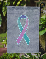 Teal, Pink and Blue Ribbon for Thyroid Cancer Awareness Flag Garden Size AN1217GF