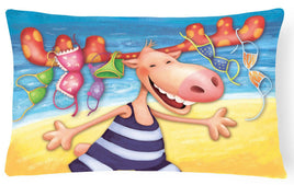 Moose on the Beach Fabric Decorative Pillow APH0073PW1216