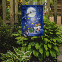 Angels watching Santa Claus Flag Garden Size APH0690GF