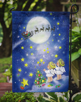 Angels watching Santa Claus Flag Garden Size APH0690GF