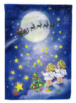 Angels watching Santa Claus Flag Garden Size APH0690GF