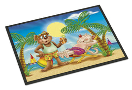 Bears Relaxing at the Beach Indoor or Outdoor Mat 24x36 APH3817JMAT