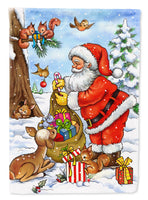 Christmas Santa Claus handing out presents Flag Garden Size APH5444GF