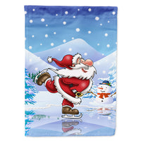 Christmas Santa Claus Ice Skating Flag Canvas House Size APH6386CHF