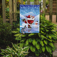 Christmas Santa Claus Ice Skating Flag Garden Size APH6386GF