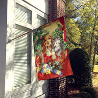 Christmas Puppy and Kitten Flag Canvas House Size APH7551CHF