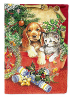 Christmas Puppy and Kitten Flag Garden Size APH7551GF