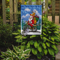 Christmas Santa Claus on a Motorcycle Flag Garden Size APH8996GF