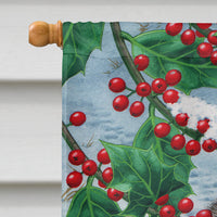 Badgers with Holly Berries Flag Canvas House Size ASA2039CHF