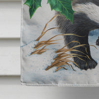 Badgers with Holly Berries Flag Canvas House Size ASA2039CHF