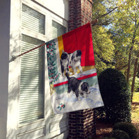 Christmas Border Collie Pups Flag Canvas House Size ASA2078CHF