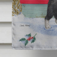 Christmas Border Collie Pups Flag Canvas House Size ASA2078CHF