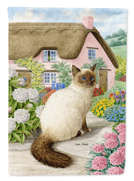 Birman Cat and Cottage Flag Garden Size ASA2086GF