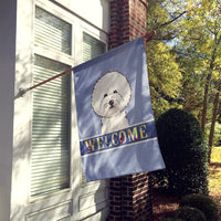 Bichon Frise Welcome Flag Canvas House Size BB1403CHF