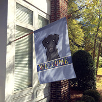 Black Labrador Welcome Flag Canvas House Size BB1421CHF