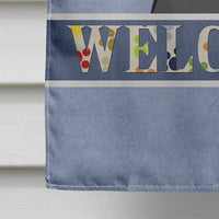 Black Labrador Welcome Flag Canvas House Size BB1421CHF