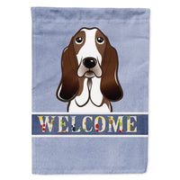 Basset Hound Welcome Flag Canvas House Size BB1429CHF