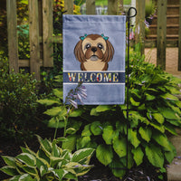 Chocolate Brown Shih Tzu Welcome Flag Garden Size BB1435GF