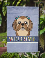 Chocolate Brown Shih Tzu Welcome Flag Garden Size BB1435GF