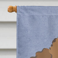 Chocolate Brown Poodle Welcome Flag Canvas House Size BB1442CHF