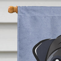 Black Pug Welcome Flag Canvas House Size BB1449CHF