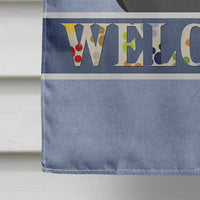 Black Pug Welcome Flag Canvas House Size BB1449CHF