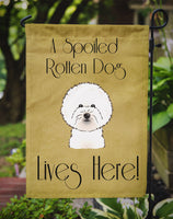 Bichon Frise Spoiled Dog Lives Here Flag Garden Size BB1465GF