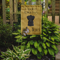 Black Labrador Spoiled Dog Lives Here Flag Garden Size BB1483GF