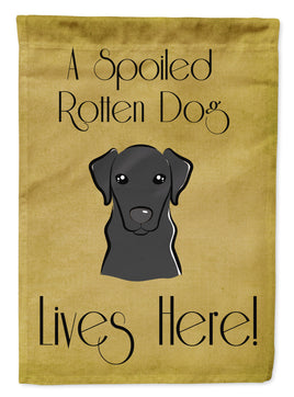 Black Labrador Spoiled Dog Lives Here Flag Garden Size BB1483GF