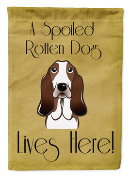 Basset Hound Spoiled Dog Lives Here Flag Garden Size BB1491GF