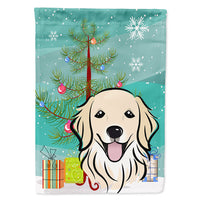 Christmas Tree and Golden Retriever Flag Canvas House Size BB1577CHF