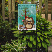 Christmas Tree and Chocolate Brown Shih Tzu Flag Garden Size BB1621GF