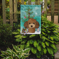 Christmas Tree and Chocolate Brown Poodle Flag Garden Size BB1628GF