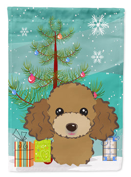 Christmas Tree and Chocolate Brown Poodle Flag Garden Size BB1628GF