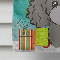 Christmas Tree and Silver Gray Poodle Flag Canvas House Size BB1631CHF