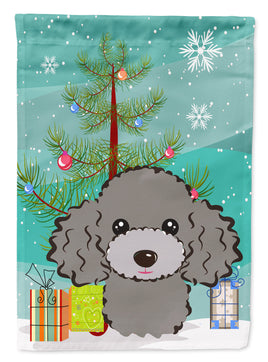 Christmas Tree and Silver Gray Poodle Flag Garden Size BB1631GF