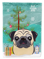 Christmas Tree and Fawn Pug Flag Canvas House Size BB1634CHF