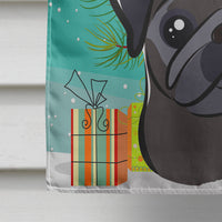 Christmas Tree and Black Pug Flag Canvas House Size BB1635CHF