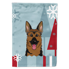 Winter Holiday German Shepherd Flag Canvas House Size BB1707CHF