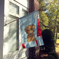 Winter Holiday Chocolate Labrador Flag Canvas House Size BB1730CHF