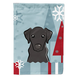 Winter Holiday Black Labrador Flag Canvas House Size BB1731CHF