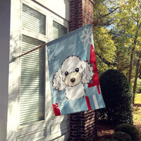 Winter Holiday White Poodle Flag Canvas House Size BB1753CHF