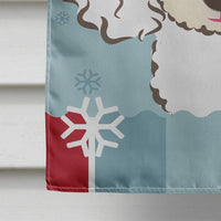 Winter Holiday White Poodle Flag Canvas House Size BB1753CHF