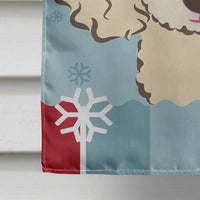 Winter Holiday Buff Poodle Flag Canvas House Size BB1754CHF