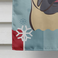 Winter Holiday Fawn Pug Flag Canvas House Size BB1758CHF