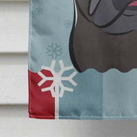 Winter Holiday Black Pug Flag Canvas House Size BB1759CHF