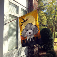 Halloween Silver Gray Poodle Flag Canvas House Size BB1817CHF