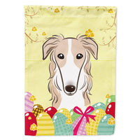 Borzoi Easter Egg Hunt Flag Canvas House Size BB1910CHF